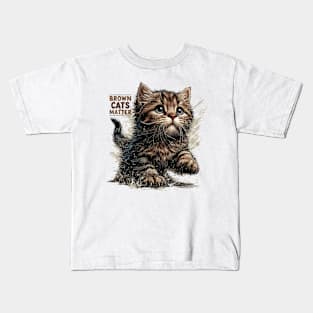 Purrfect Brown Tabby Cat Kids T-Shirt